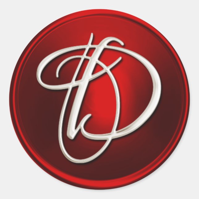 Adesivo Selo de Envelope D de Silver Monograma (Frente)