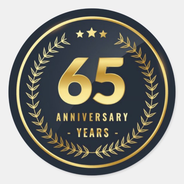 Adesivo Selo de Envelope de 65 anos (Frente)