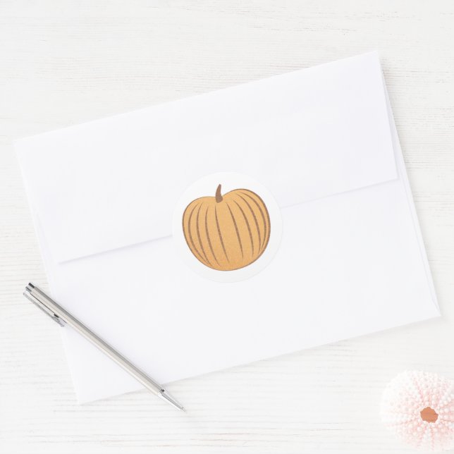 Adesivo Selo de Envelope de Abóbora Laranja Amarelo Brilha (Envelope)