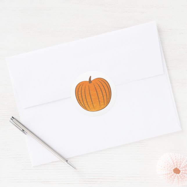 Adesivo Selo de Envelope de Abóbora Laranja Ousada Falso F (Envelope)