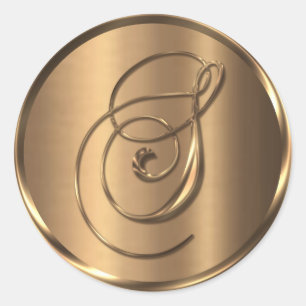 Adesivo Selo de Envelope de Bronze não METÁLICO monograma 