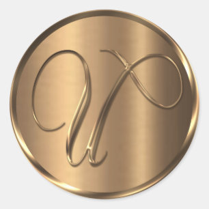 Adesivo Selo de Envelope de Bronze não METÁLICO monograma 