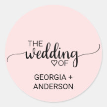 Selo de Envelope de Caligrafia Rosa-Esbranquiçada