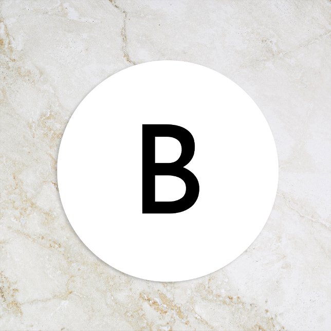 Adesivo Selo de Envelope de Casamento Branco Moderno e Bra (Criador carregado)