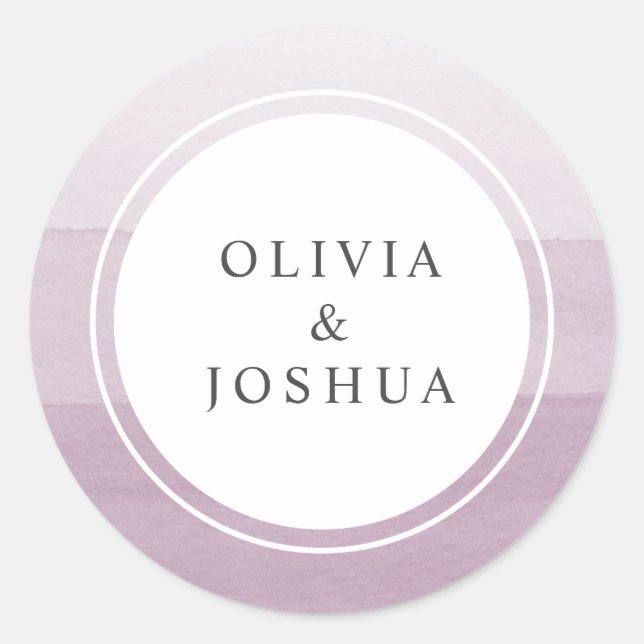 Adesivo Selo de Envelope de Casamento com Degradê Roxo (Frente)
