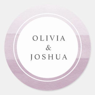 Adesivo Selo de Envelope de Casamento com Degradê Roxo
