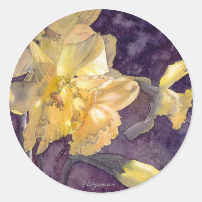Adesivo Selo de Envelope de Casamento Daffodil (Frente)