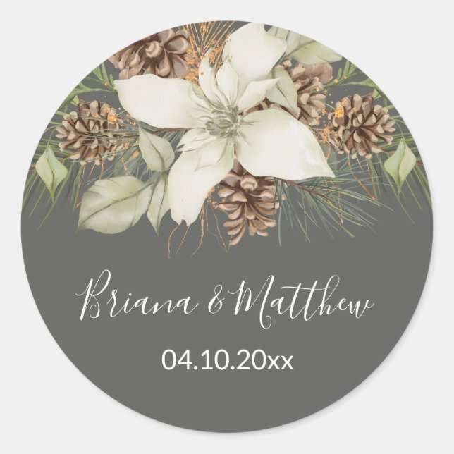 Adesivo Selo de Envelope de Casamento de Esquadrão Elegant (Frente)