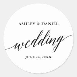 Adesivo Selo de Envelope de Casamento Elegante Moderno