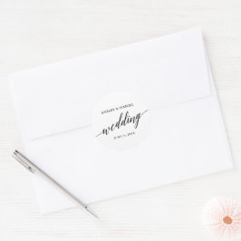 Adesivo Selo de Envelope de Casamento Elegante Moderno