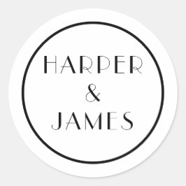 Adesivo Selo de Envelope de Casamento em Estilo Parisiense