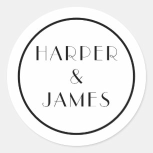 Adesivo Selo de Envelope de Casamento em Estilo Parisiense