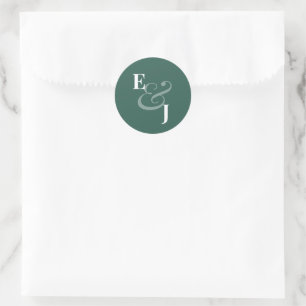 Adesivo Selo de Envelope de Casamento Esmeralda Reversa