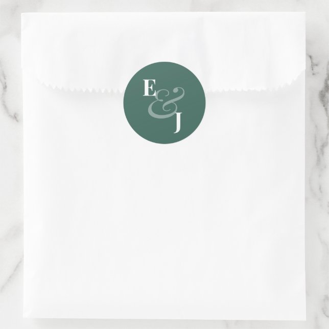 Adesivo Selo de Envelope de Casamento Esmeralda Reversa |  (Bolsa)