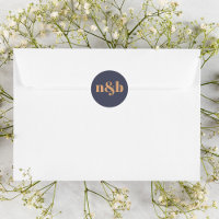 Selo de Envelope de Casamento Monograma Simples