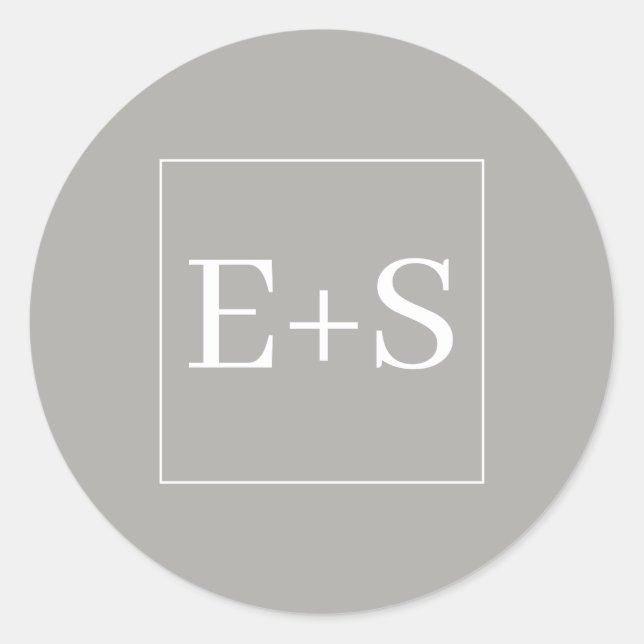 Adesivo Selo de Envelope de Casamento Monograma Simples e  (Frente)