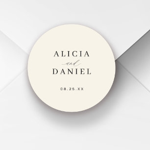 Adesivo Selo de envelope de casamento simples minimalista 