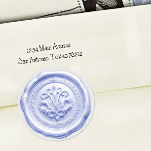 Adesivo Selo de Envelope de Cera Falsa Estilo 4 Azul 12 Ad