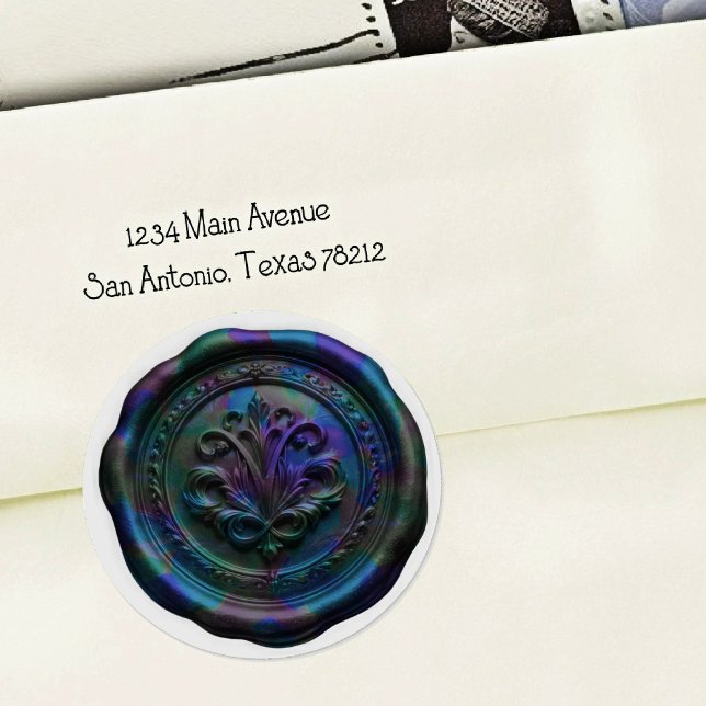 Adesivo Selo de Envelope de Cera Falsa Estilo 4 Azul 20 Ad (Criador carregado)