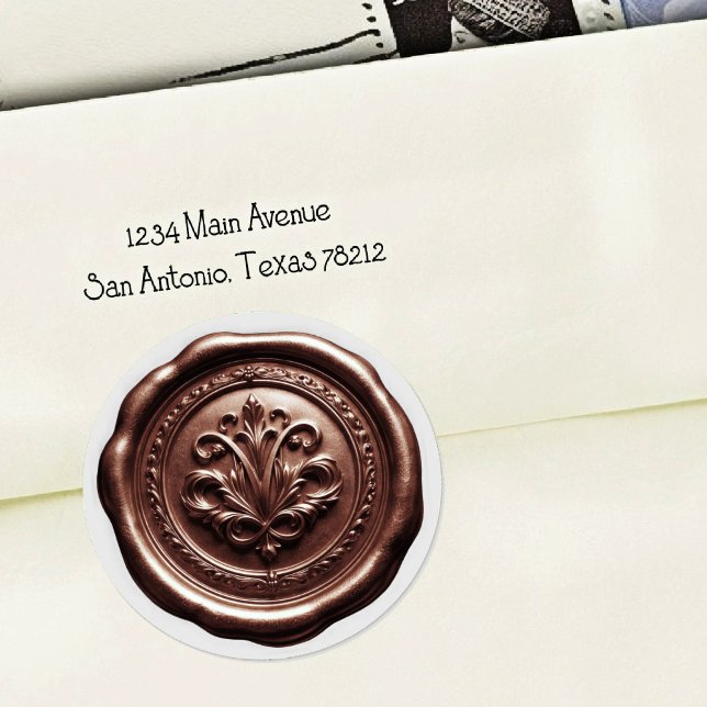 Adesivo Selo de Envelope de Cera Falsa Estilo 4 Chocolate  (Criador carregado)