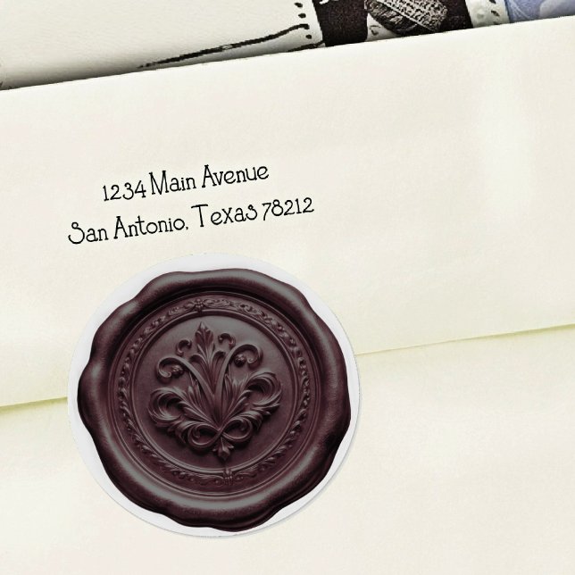 Adesivo Selo de Envelope de Cera Falsa Estilo 4 Chocolate  (Criador carregado)