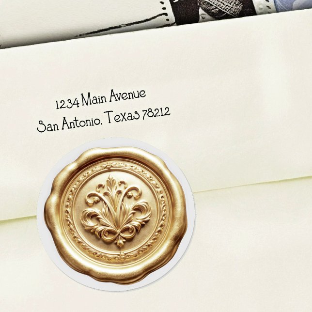 Adesivo Selo de Envelope de Cera Falsa Estilo 4 Dourado Su (Criador carregado)
