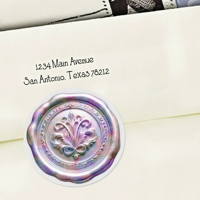 Adesivo Selo de Envelope de Cera Falsa Estilo 4 Roxo 20 Ad (Criador carregado)