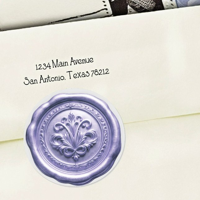 Adesivo Selo de Envelope de Cera Falsa Estilo 4 Roxo 3 (Criador carregado)