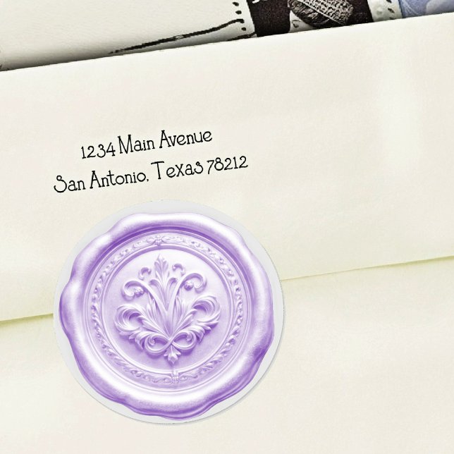 Adesivo Selo de Envelope de Cera Falsa Estilo 4 Roxo 9 (Criador carregado)