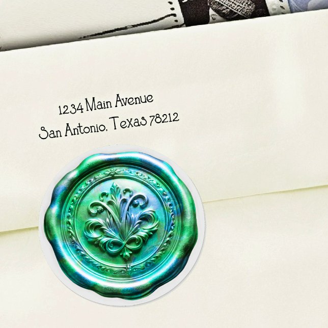 Adesivo Selo de Envelope de Cera Falsa Estilo 4 Verde 21 A (Criador carregado)