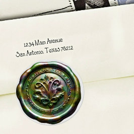 Adesivo Selo de Envelope de Cera Falsa Estilo 4 Verde 23 A