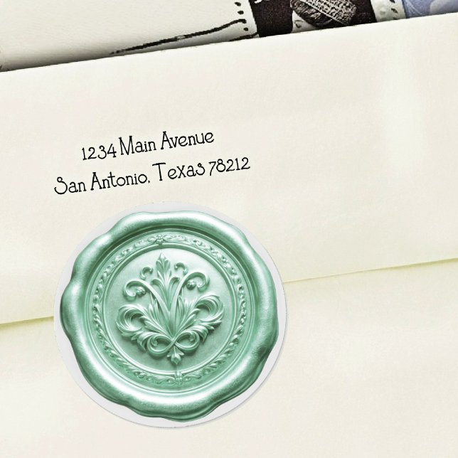 Adesivo Selo de Envelope de Cera Falsa Estilo 4 Verde 5 Ad (Criador carregado)