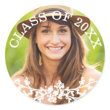 Selo de Envelope de Classe de Graduação Chic Flora