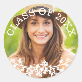 Adesivo Selo de Envelope de Classe de Graduação Chic Flora