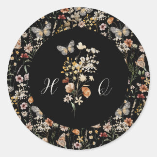 Adesivo Selo de Envelope de Convite de Casamento Floral Ro