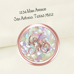 Adesivo Selo de Envelope de Cor Personalizada com Inicial