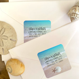 Adesivo Selo de Envelope de Endereço de Devolução de Conch