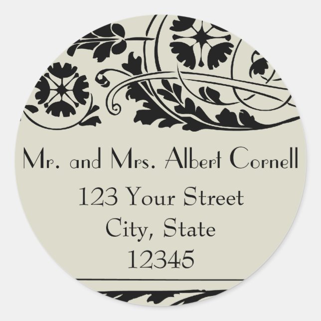 Adesivo Selo de Envelope de Endereço de Retorno Nouveau (Frente)