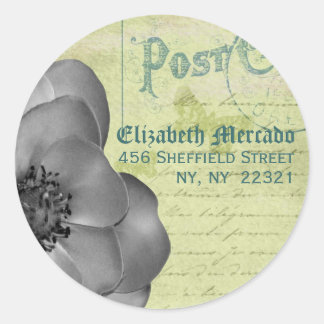 Adesivo Selo de Envelope de Endereço Inspirado na Vintage