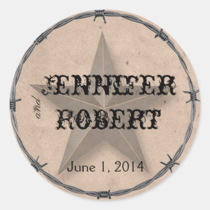 Adesivo Selo de Envelope de Fio de Barbed Western