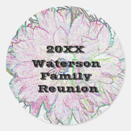 Adesivo Selo de Envelope de Flor Artística de Reunião de F