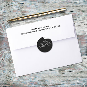 Adesivo Selo de Envelope de Formatura de Letra Elegante