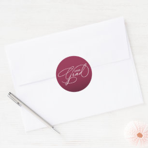 Adesivo Selo de Envelope de Graduação de Script Branco Mar