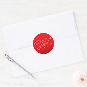 Adesivo Selo de Envelope de Graduação em Script Branco Ver