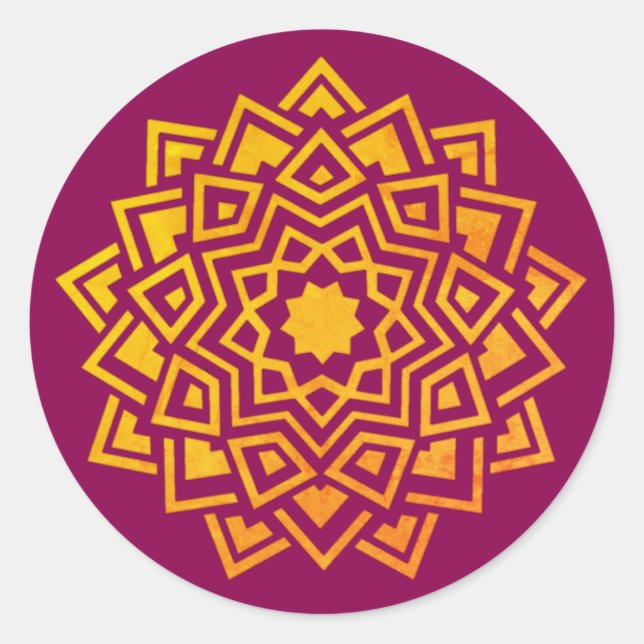 Adesivo Selo de Envelope de Mandala em Ouro Rosa Moderno I (Frente)