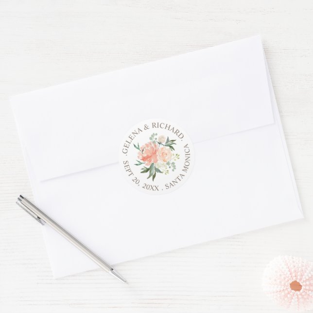 Adesivo Selo de Envelope de Mola Floral para Blush (Envelope)