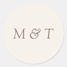 Adesivo Selo de Envelope de Monograma de Casamento Minimal