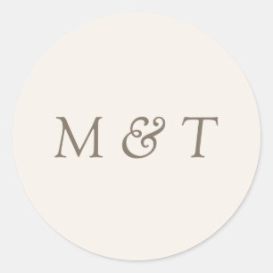 Adesivo Selo de Envelope de Monograma de Casamento Minimal
