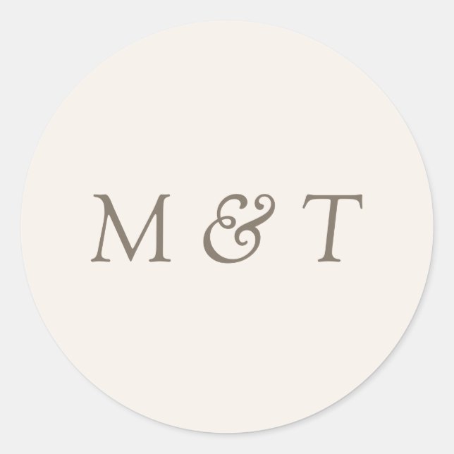 Adesivo Selo de Envelope de Monograma de Casamento Minimal (Frente)