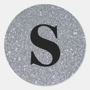 Adesivo Selo de Envelope de Monograma Dourado com Brilho E